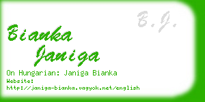 bianka janiga business card